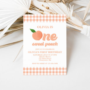 Invitación de cumpleaños de One Sweet Peach
