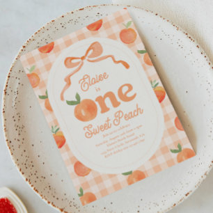 Invitación de cumpleaños de One Sweet Peach
