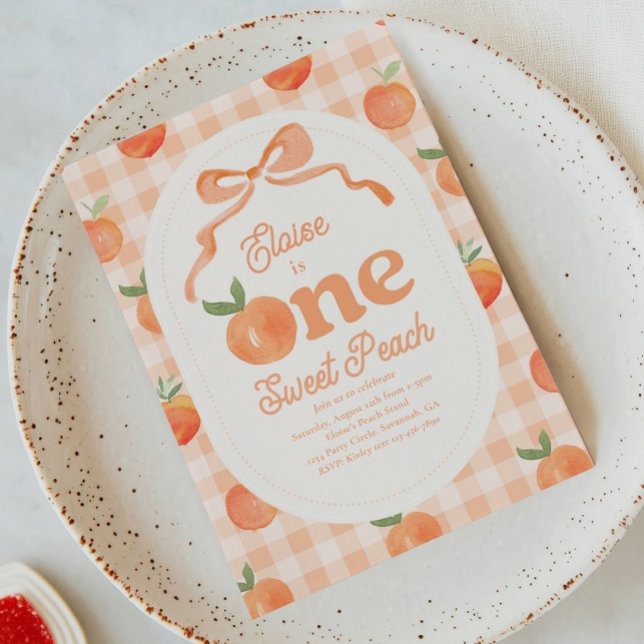 Invitación de cumpleaños de One Sweet Peach (Subido por el creador)
