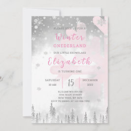 Invitación de cumpleaños de Onederland en invierno
