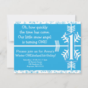 Invitación de cumpleaños de ONEderland en invierno