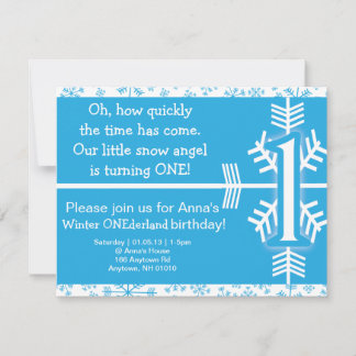 Invitación de cumpleaños de ONEderland en invierno