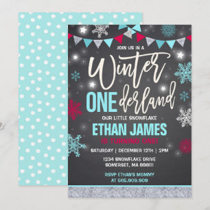 Invitación de cumpleaños de Onederland invierno az