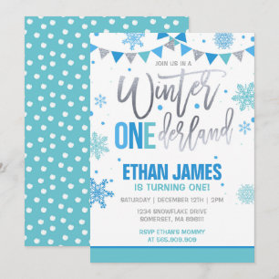 Invitación de cumpleaños de Onederland invierno Az
