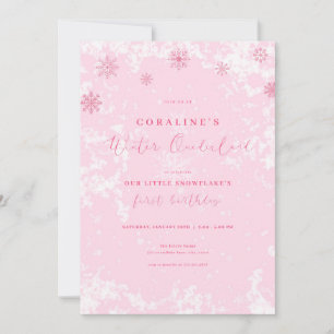 Invitación de cumpleaños de Onederland para invier