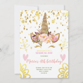 Invitación de cumpleaños de oro de Confetti Unicor