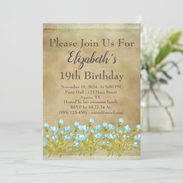 Invitación de cumpleaños de oro de la Toscana Rust (Anverso de pie)