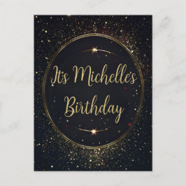 Invitación de cumpleaños de oro negro y falso