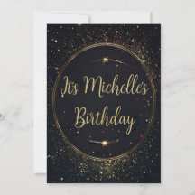 Invitación de cumpleaños de oro negro y falso