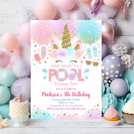 Invitación de cumpleaños de oro rosado a Fiesta de