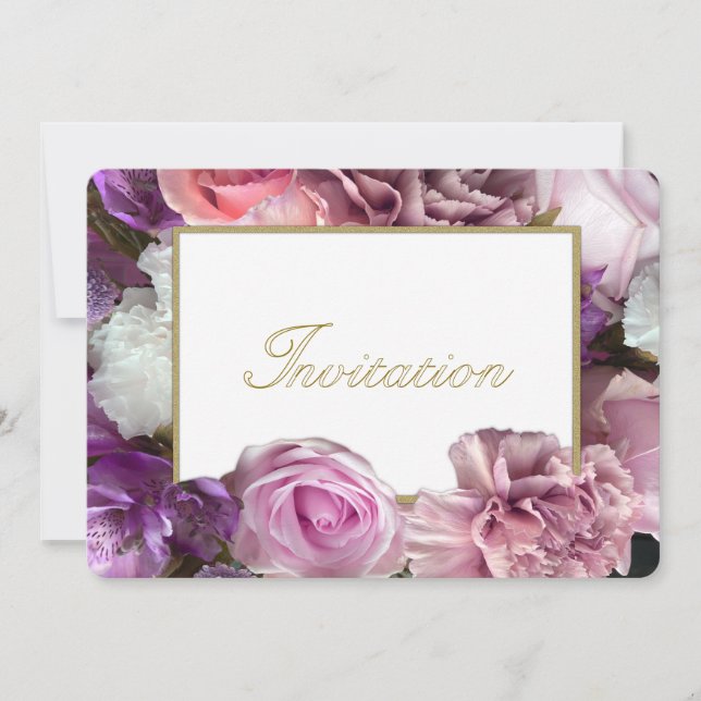 Invitación de cumpleaños de orquídea vívida (Anverso)