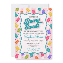 Invitación de cumpleaños de osito de gominola Bear