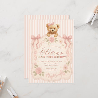 Invitación de cumpleaños de osito de peluche