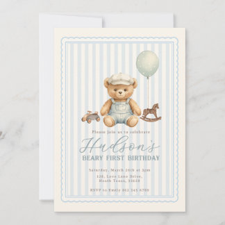 Invitación de cumpleaños de osito de peluche