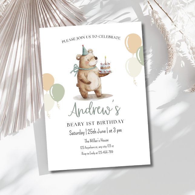 Invitación de cumpleaños de osito de peluche, cump (Subido por el creador)