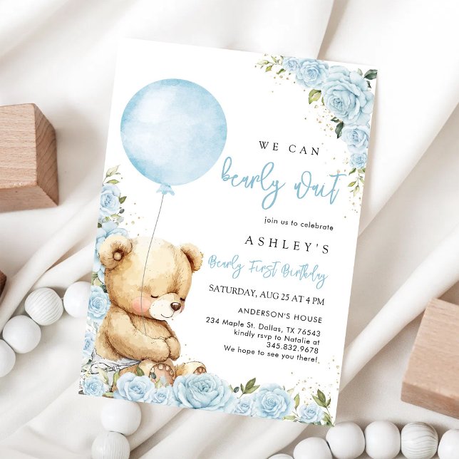 Invitación de cumpleaños de osito de peluche No po (Subido por el creador)