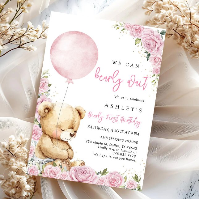 Invitación de cumpleaños de osito de peluche No Po (Subido por el creador)