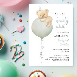Invitación de cumpleaños de osito de peluche No Po