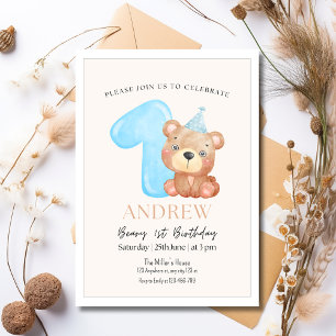 Invitación de cumpleaños de osito de peluche, osit