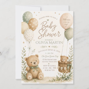 Invitación de Cumpleaños de Osito de Peluche y Glo
