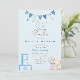Invitación de Cumpleaños de Osito de Peluche y Glo