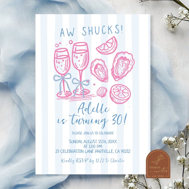 invitación de cumpleaños de ostra dibujada a mano  (Subido por el creador)