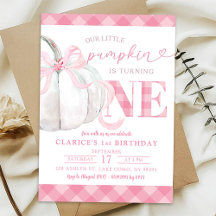 Invitación de cumpleaños de otoño de calabaza eleg