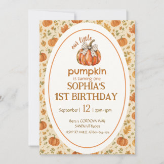 invitación de cumpleaños de otoño de pequeña calab
