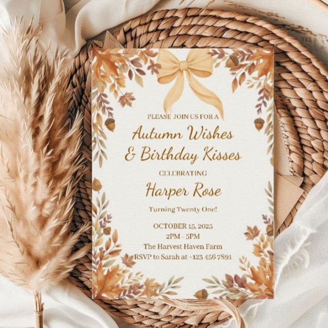 Invitación de cumpleaños de otoño elegante (Subido por el creador)
