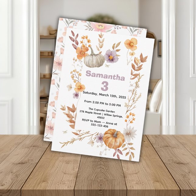 Invitación de cumpleaños de otoño, fiesta de calab (Subido por el creador)