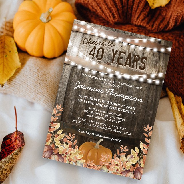 Invitación de cumpleaños de otoño rústico (Subido por el creador)