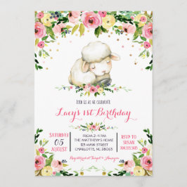 Invitación de cumpleaños de ovejas de granja chica