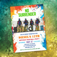 Invitación de cumpleaños de paintball