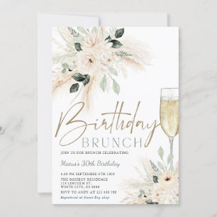 Invitación de cumpleaños de Pampas Grass Brunch