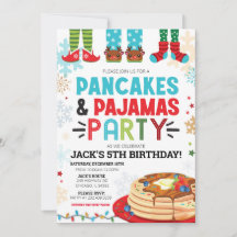 Invitación de cumpleaños de Pancake y Pajamas