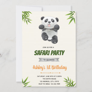 invitación de cumpleaños de panda
