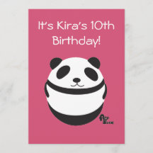 Invitación de cumpleaños de Panda