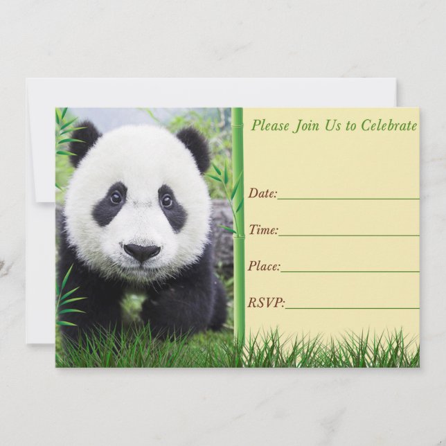 Invitación de cumpleaños de Panda (Anverso)