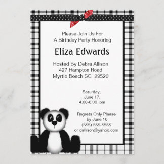 Invitación de cumpleaños de Panda Bear