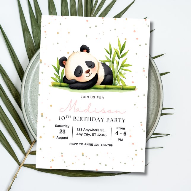 Invitación de cumpleaños de panda, cumpleaños de n (Subido por el creador)