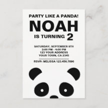 Invitación de cumpleaños de Panda, Fiesta blanco y
