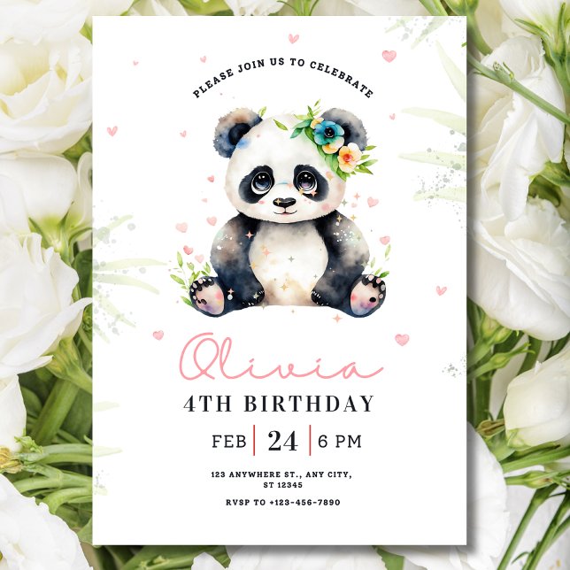 Invitación de cumpleaños de panda, Invitación de c (Subido por el creador)