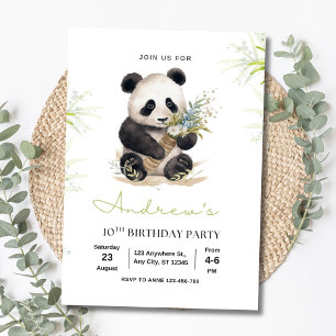 Invitación de cumpleaños de Panda, Invitación de c