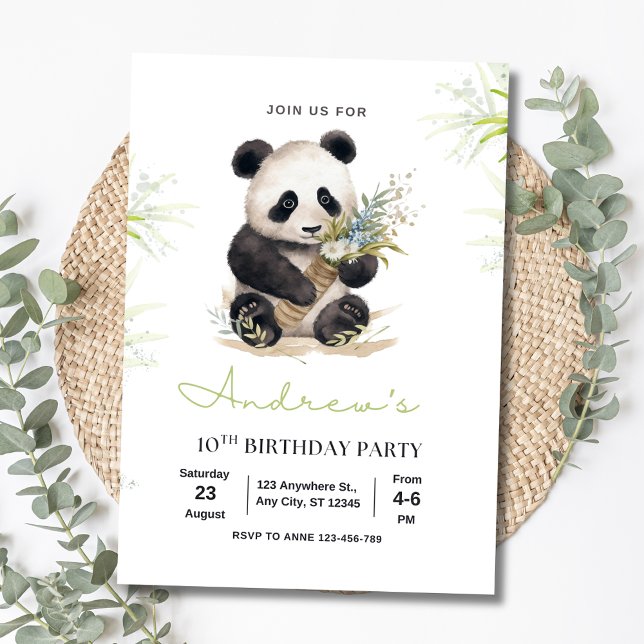 Invitación de cumpleaños de Panda, Invitación de c (Subido por el creador)