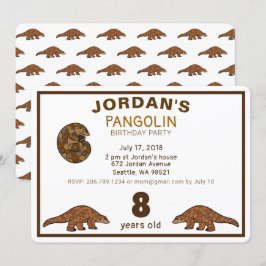 Invitación de cumpleaños de Pangolin