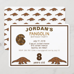 Invitación de cumpleaños de Pangolin