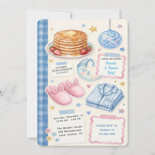 Invitación de cumpleaños de Panqueques y Pijamas