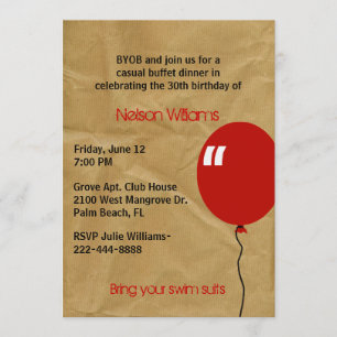 Invitación de cumpleaños de papel arrugado de Fun
