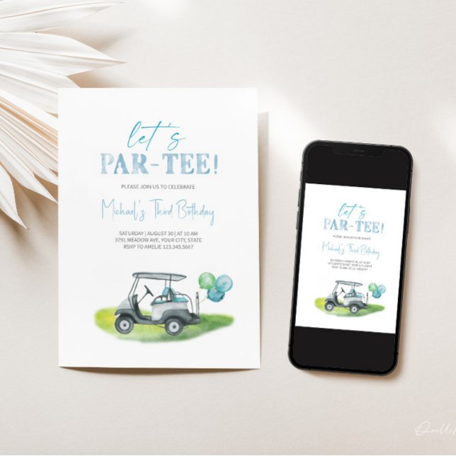 Invitación de cumpleaños de Par-tee Mini Golf Boy (Subido por el creador)