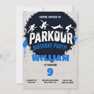Invitación de cumpleaños de Parkour